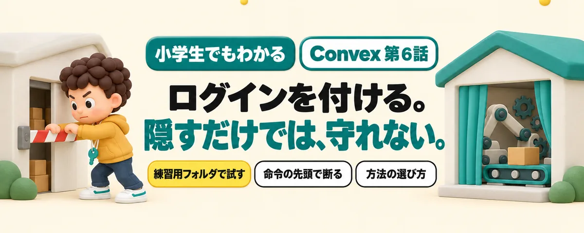 Convex 第6話 Convexにログインを付ける！画面で隠すだけでは守れない理由と、方法の選び方