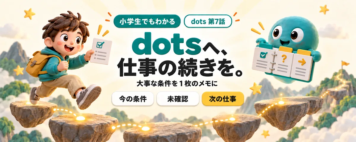 dots 第7話 dots記憶ガイド!仕事の大事な条件を引き継ぐメモ