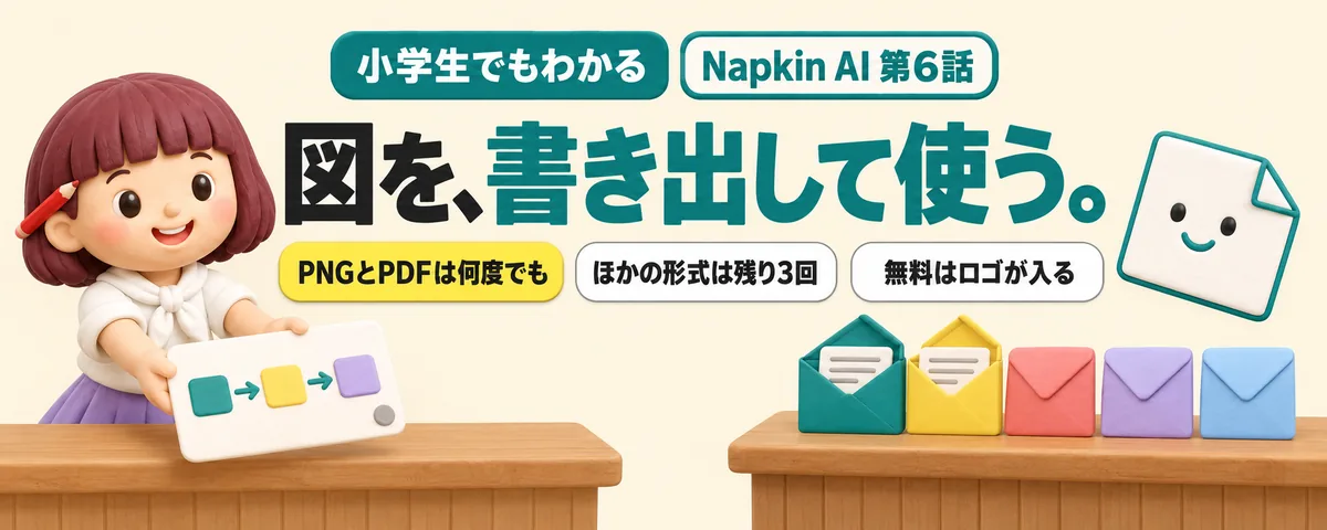 Napkin AI 第6話 Napkinの図を書き出す!無料でできる形式・回数・ロゴの入り方