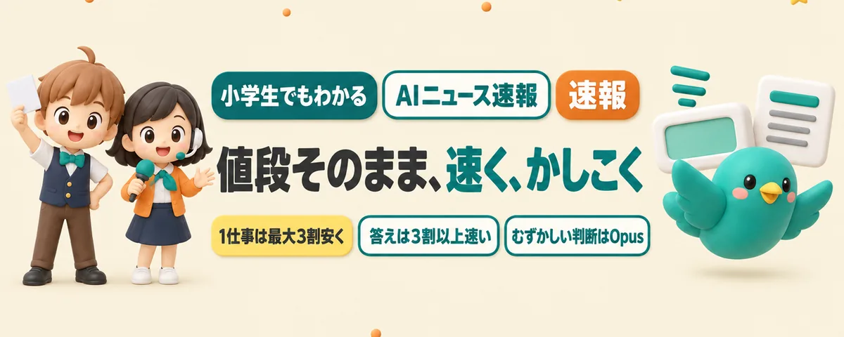 Claude「Sonnet 5.5」。値段そのまま3割以上速く、1仕事は最大3割安くのカバー