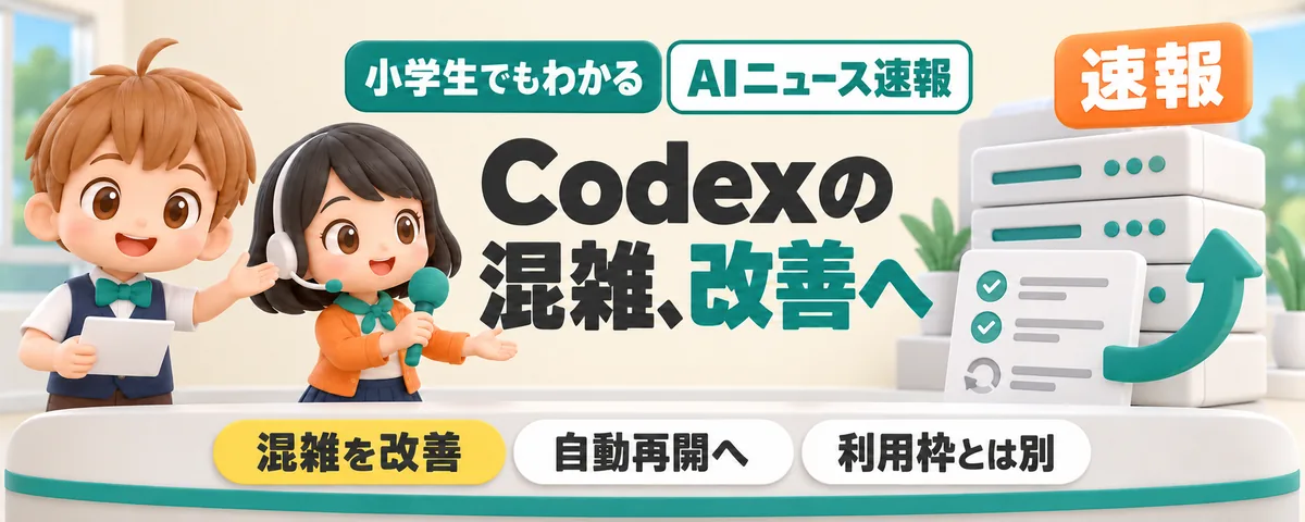 Codexの混雑エラー、大幅改善へのカバー