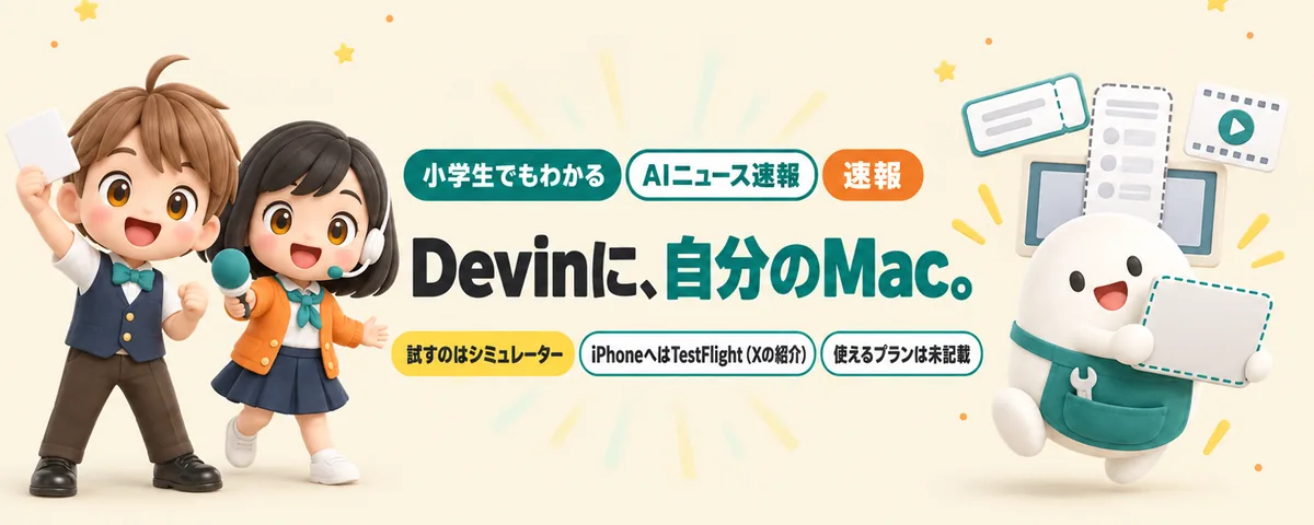 Devinが、自分のMacを手に入れた。iPhoneアプリを作って、試せるのカバー