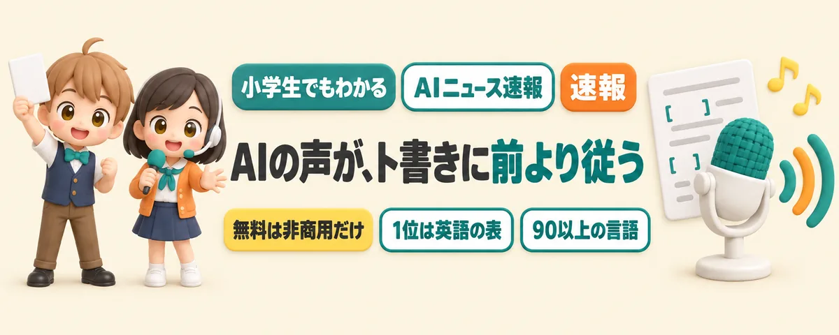 AIの声が、台本のト書きに前より従う。ElevenLabs「Eleven v4」のカバー