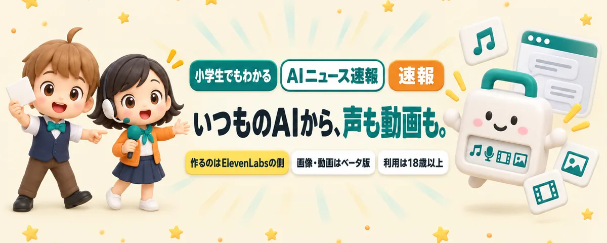 ElevenLabsが大幅アップデート。いつものAIから、声も音楽も動画ものカバー