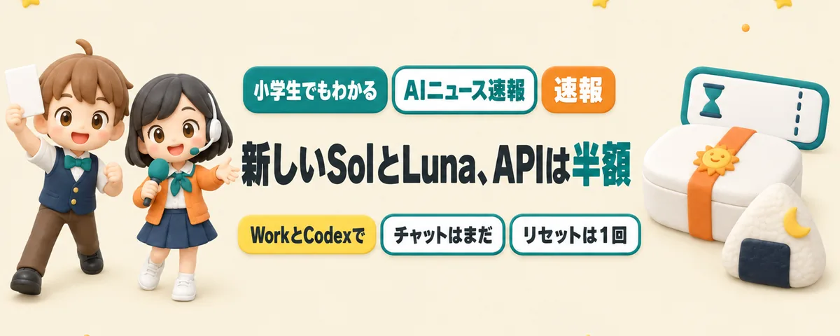 GPT-6にSolとLunaが仲間入り。APIは半額、Codexの「リセット」も1回のカバー