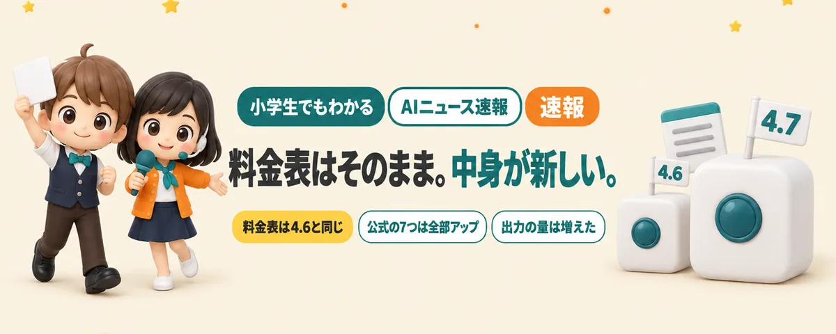 Grok 4.7が登場。料金表は前と同じで、中身が新しくなったのカバー