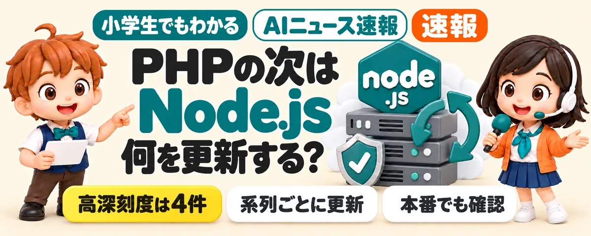 PHPの次はNode.js。何を更新する?のカバー