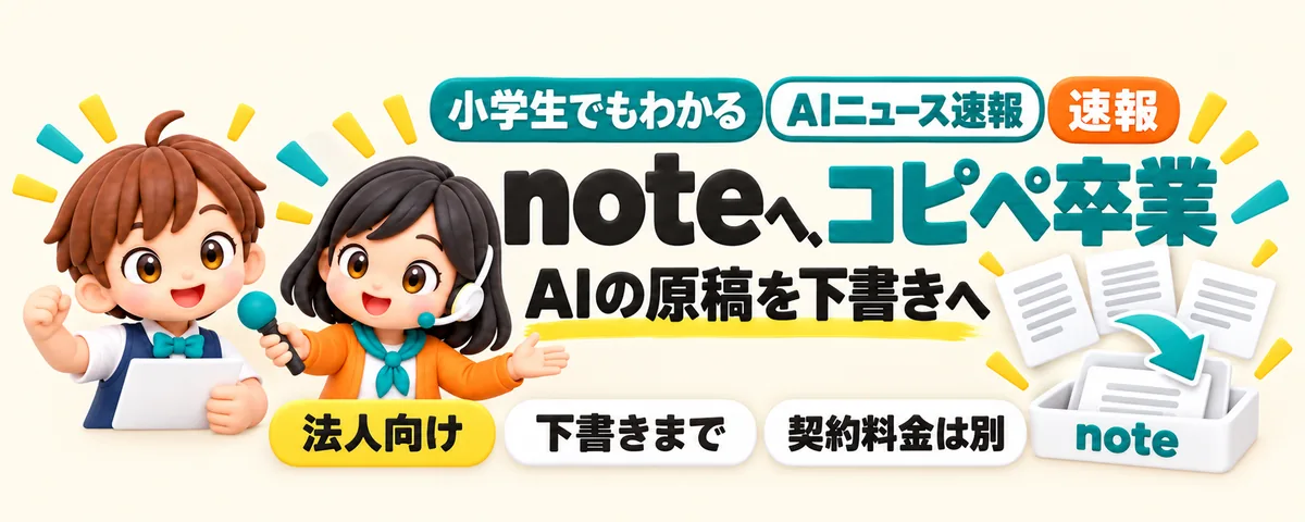 noteへコピペ卒業。AIの原稿を下書きへのカバー