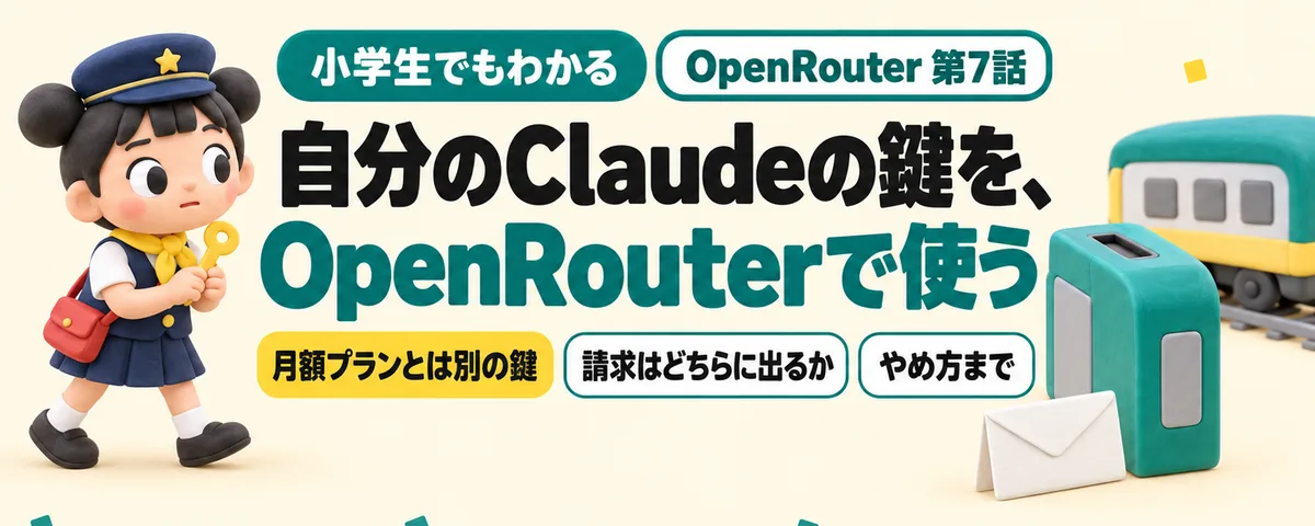 OpenRouter 第7話 自分のClaudeのAPIキーをOpenRouterで使う!BYOKの設定と、請求がどちらに出るか