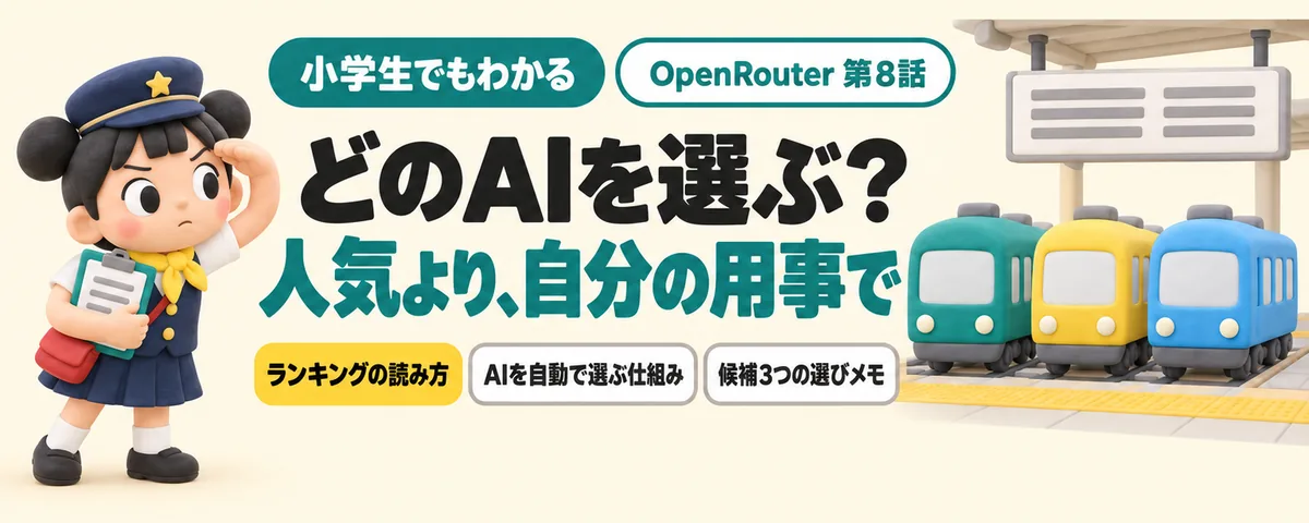 OpenRouter 第8話 どのAIを選べばいい?OpenRouterのランキング・おまかせ・振りかえの読み方
