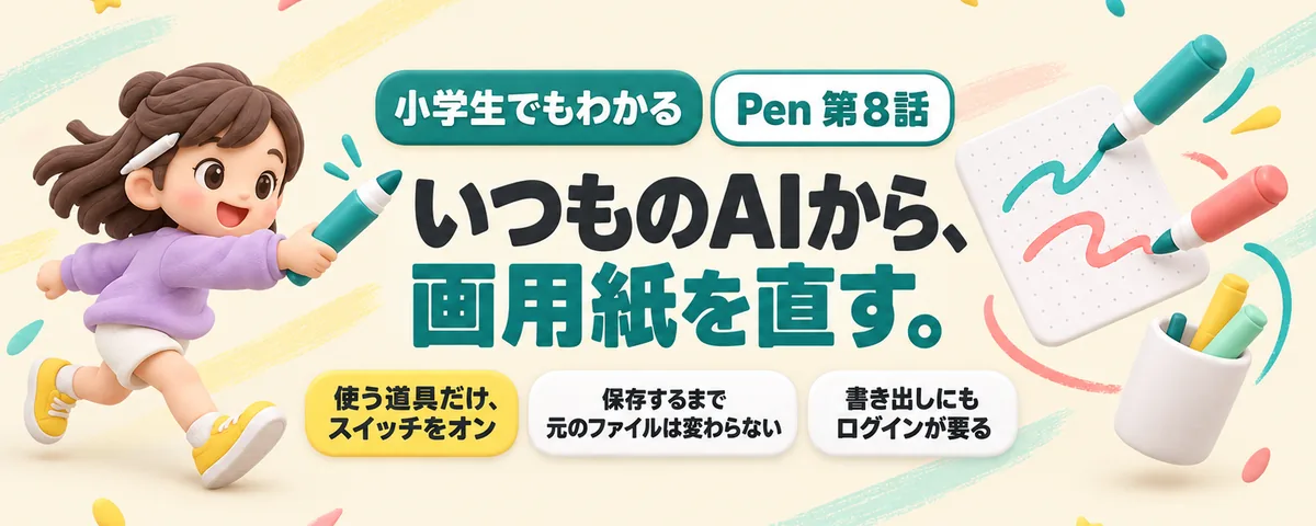 外からのペンのカバー
