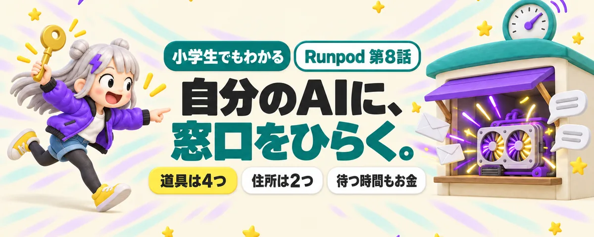 Runpod 第8話 Runpod始め方ガイド!自分で選んだAIを呼び出せる窓口にする4つの道具と選び方
