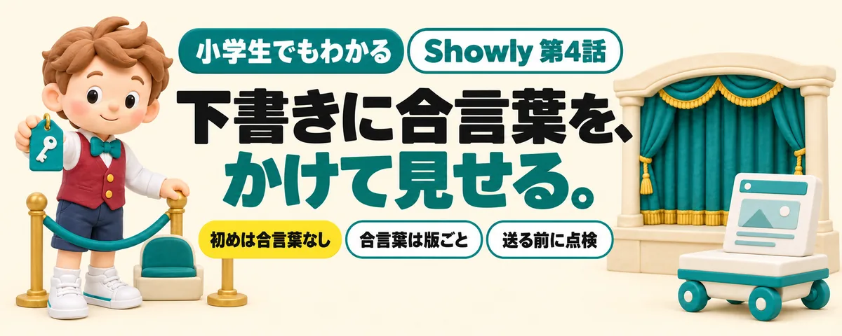 Showly 第4話 「リンクを知ってる人だけ」は本当?Showlyの下書きに合言葉をかける手順と落とし穴