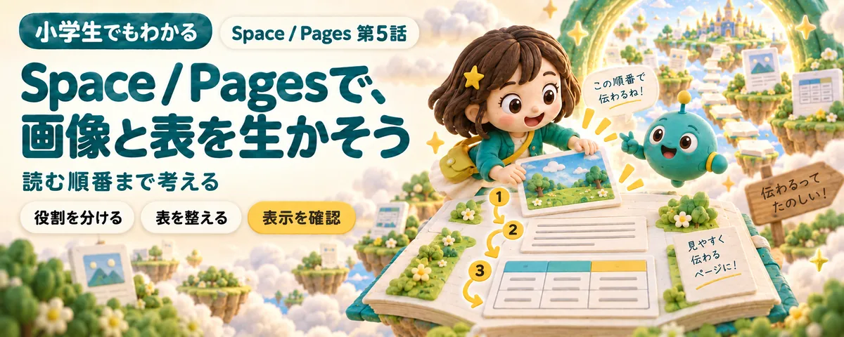 ChatGPT Space / Pages 第5話 ChatGPT Pagesを画像と表で読みやすく!始め方ガイド