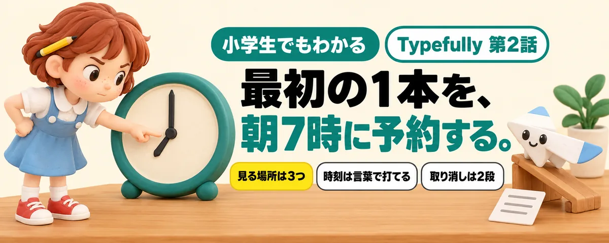 Typefully 第2話 Typefullyで最初の1本!画面の見方から、朝7時の予約と取り消しまで