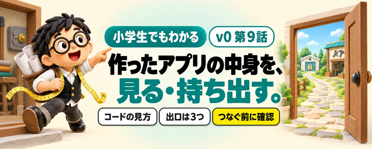 v0 第9話 v0で作ったコードの見方と持ち出し方!3つの出口と、GitHubにつなぐ前の注意